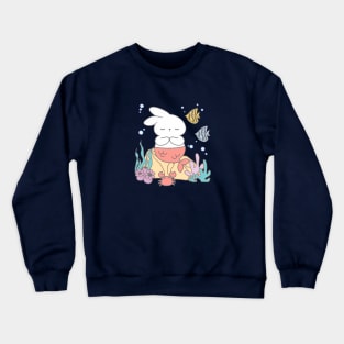 Little bunny mermaid under the sea Crewneck Sweatshirt